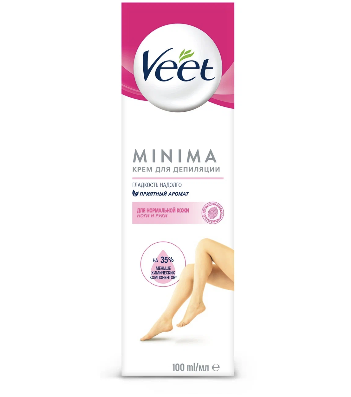 картинка Вит / Veet - Крем для депиляции для нормальной кожи Minima ноги и руки 100 мл