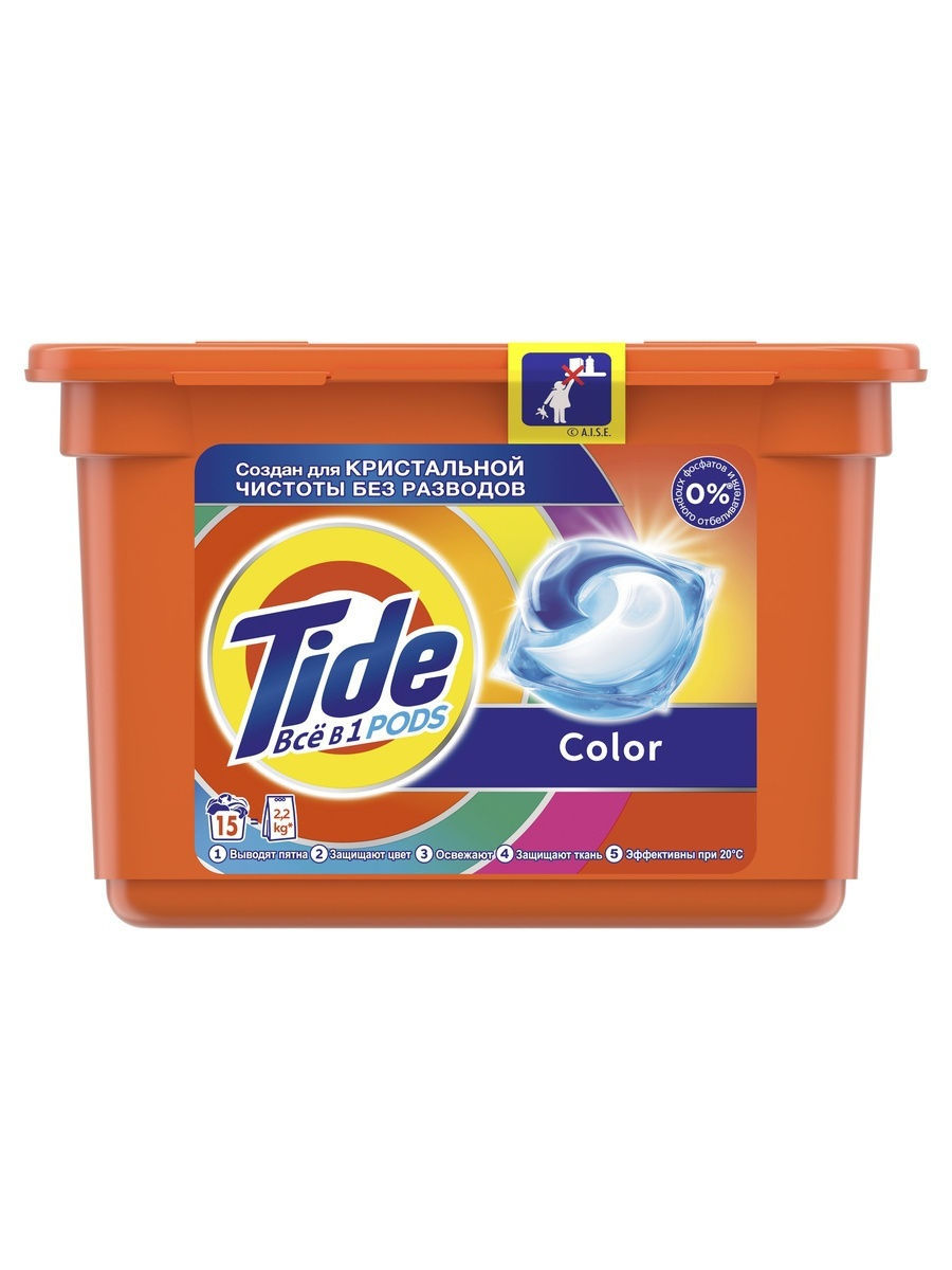 картинка Тайд / Tide Color - Гель в капсулах, 15 шт
