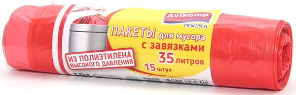 картинка Авикомп / Avikomp - Мешки для мусора ПВД с завязками 35 л, 15 шт.