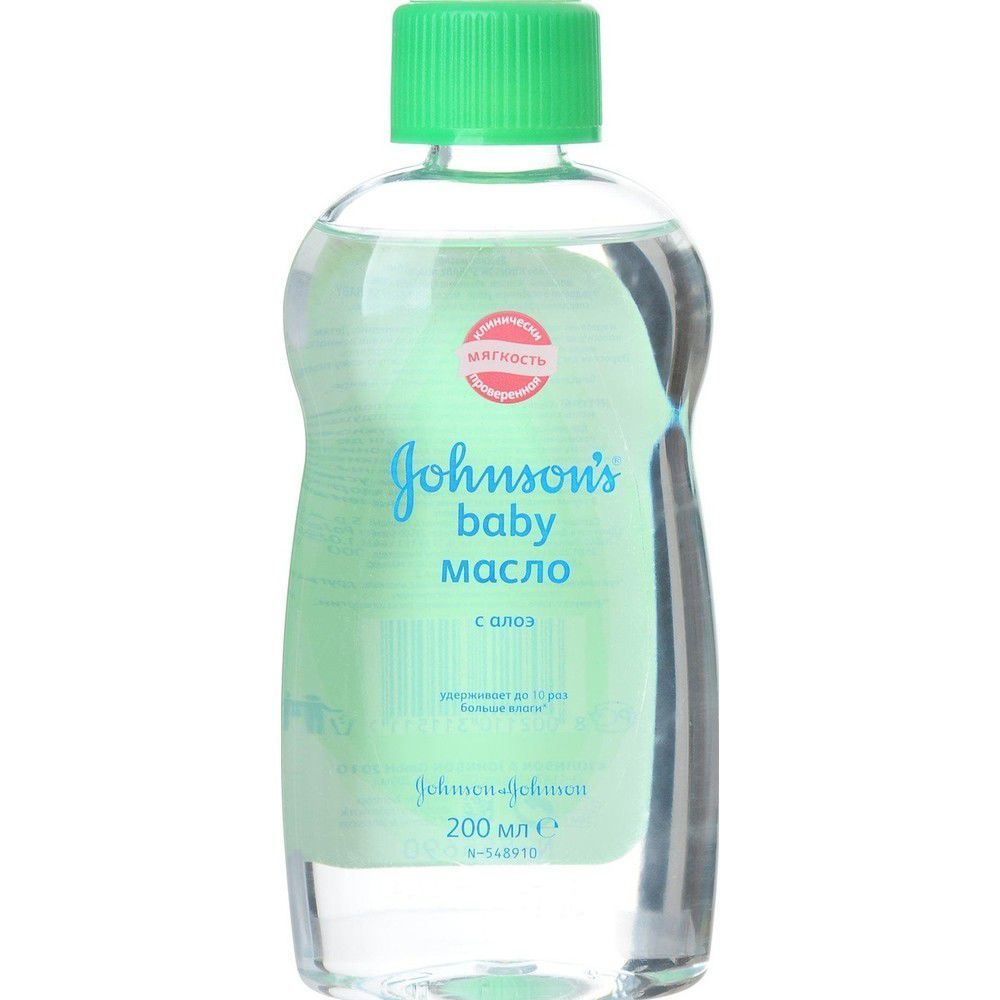 картинка Джонсонс Бэйби / Johnson`s Baby - Детское масло c Алоэ (зеленая этикетка) 200 мл