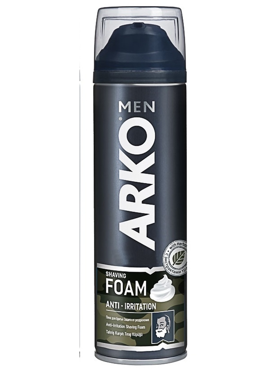 Арко / Arko Men Foam Anti-Irritation - Пена для бритья Защита от  раздражения, 200 мл - Интернет-магазин бытовой химии 