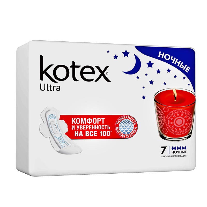 картинка Котекс / Kotex Прокладки Ultra Night сетчатые 7 шт