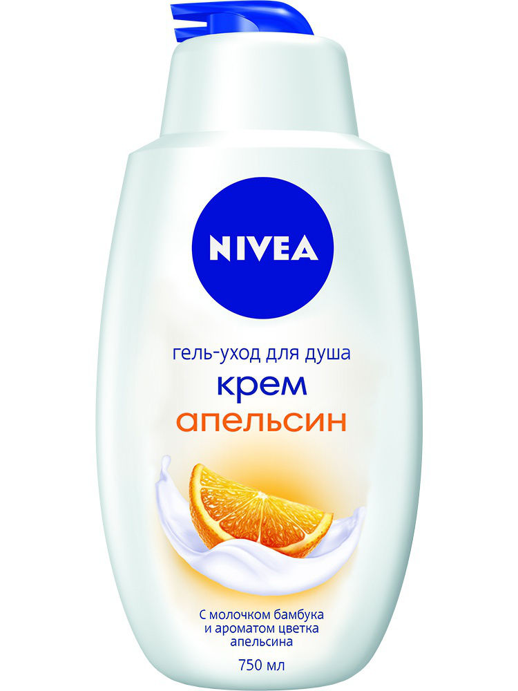 картинка Нивея / Nivea - Гель для душа  Крем Апельсин, 750мл