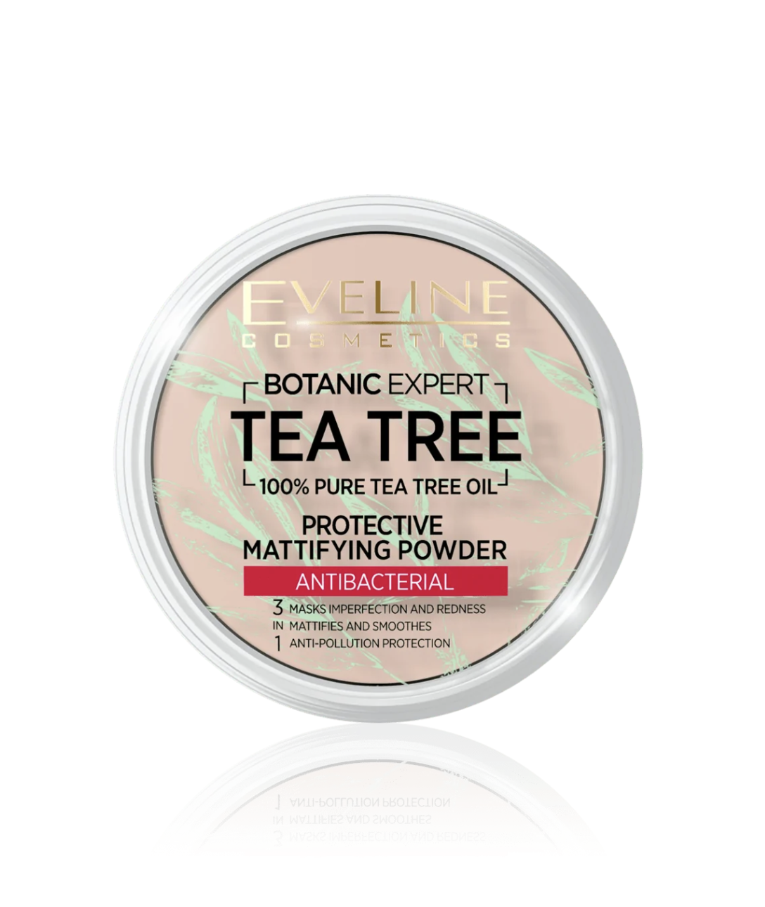 картинка Эвелин / Eveline Botanic Expert Tea Tree Пудра для лица матирующая тон 003 Light Beige 9 г