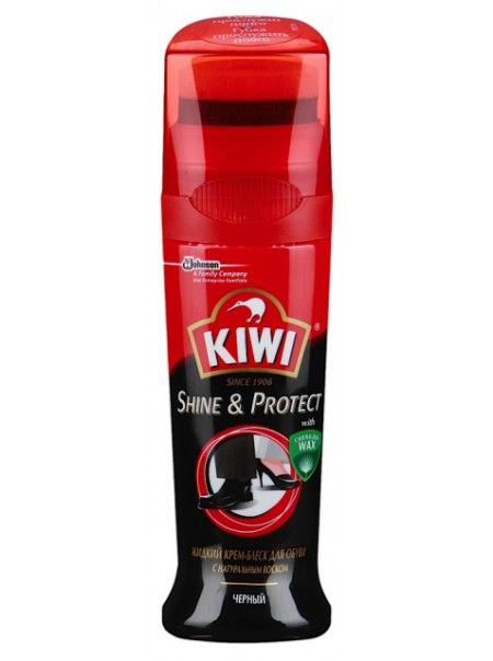Киви Шайн энд Протект / Kiwi Shine&Protect - Жидкий крем-блеск для обуви,  черный, 75 мл - Интернет-магазин бытовой химии Пионеры