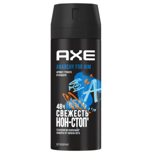 картинка Акс Анархия / Axe Anarchy Men - Дезодорант мужской аромат граната и сандала 150 мл