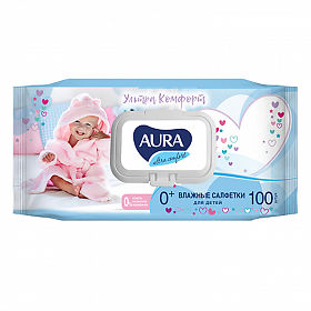 картинка Аура / Aura - Влажные салфетки для детей 100 шт от магазина