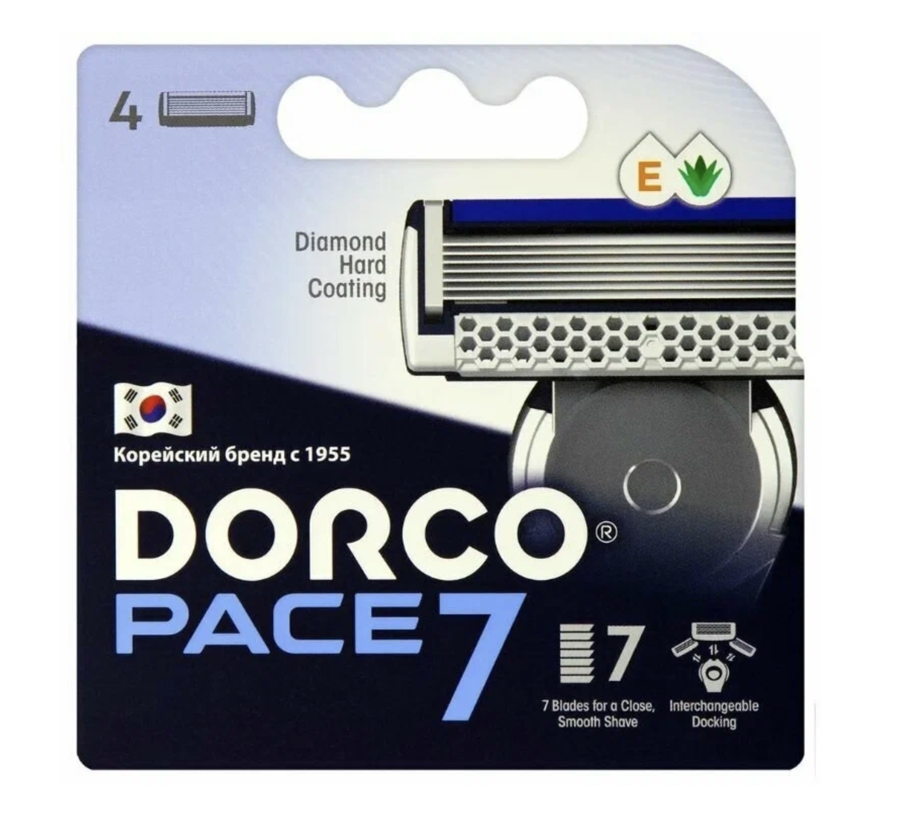 картинка Дорко / Dorco Pace7 - Сменные кассеты с 7-ю лезвиями 4 шт