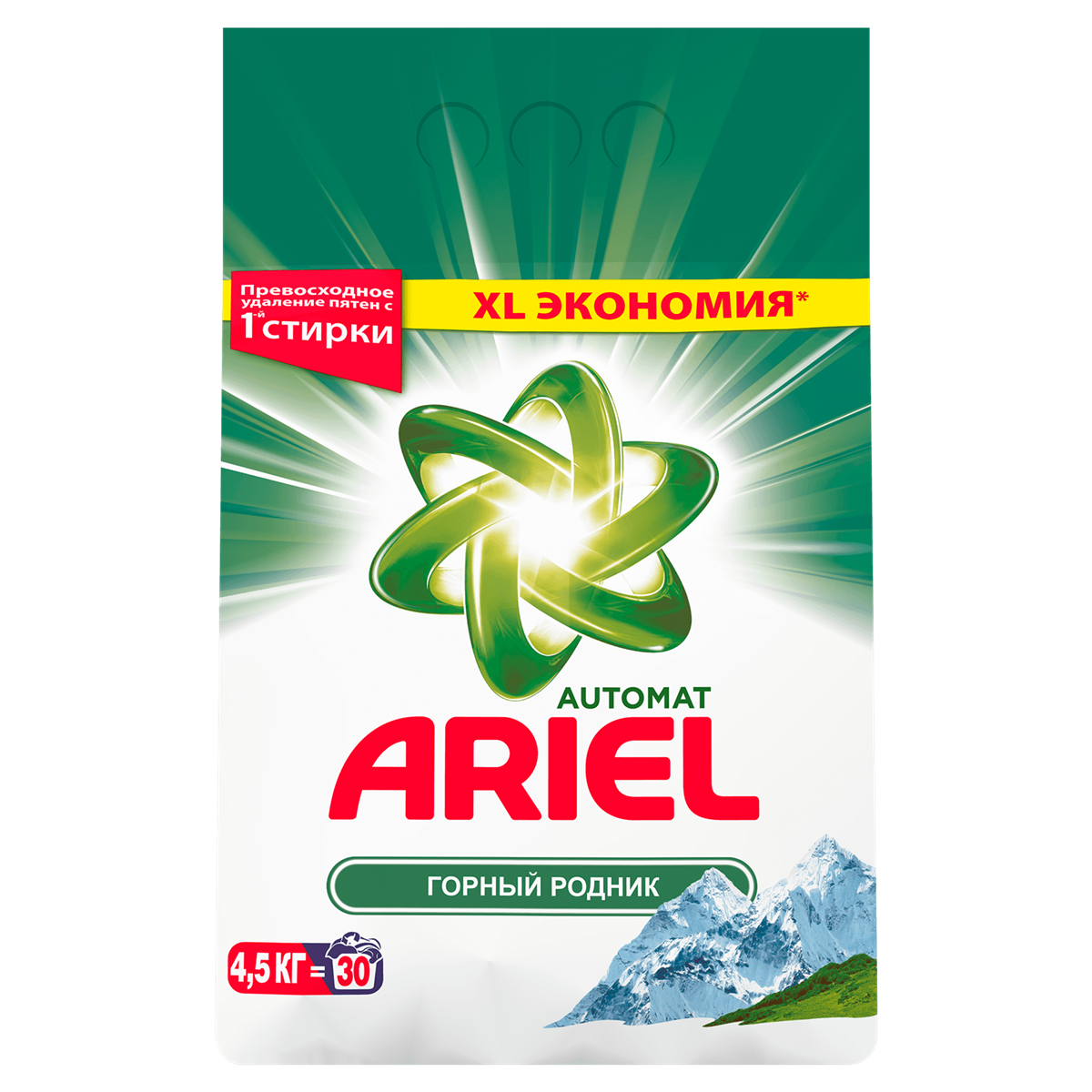картинка Ариель Горный Родник / Ariel - Стиральный порошок для белого белья, 4,5 кг