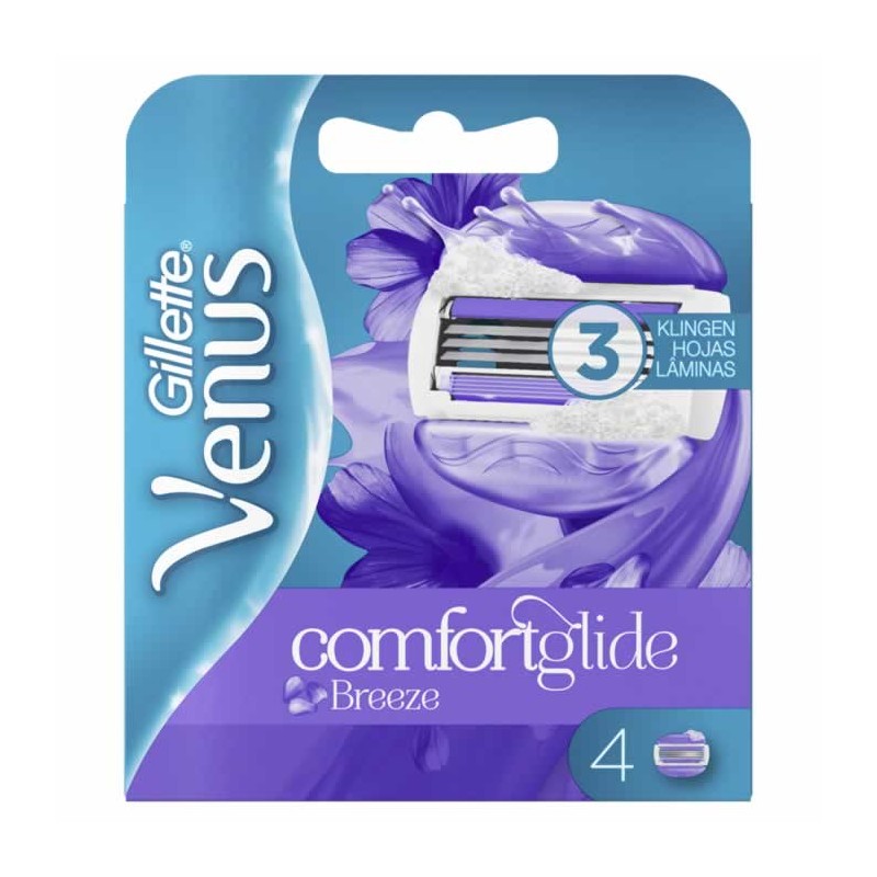 картинка Джилет Венус Бриз / Gillette Venus Breeze Comfortglide - Сменные кассеты для бритья 4 шт