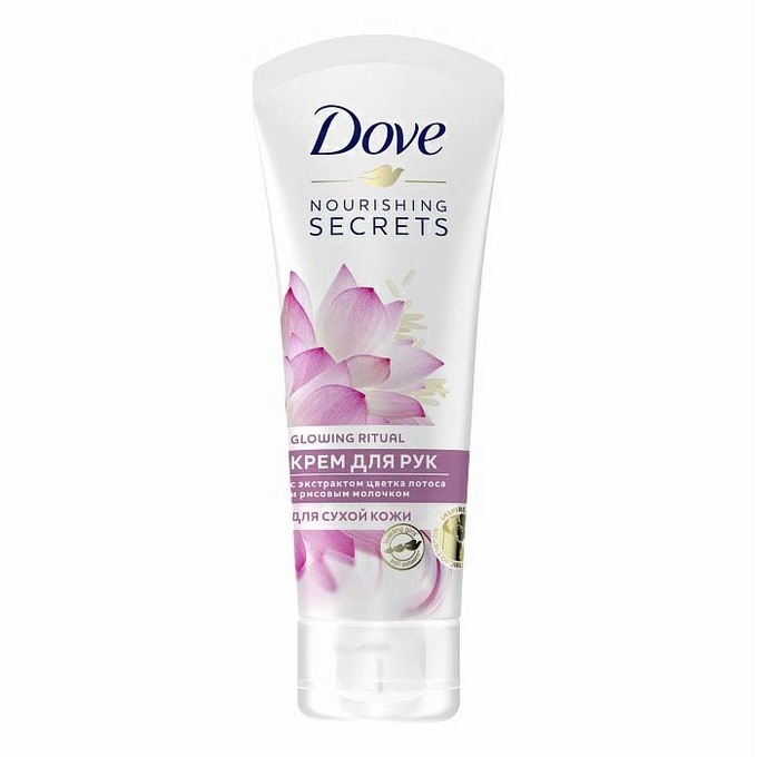 картинка Дав / Dove - Крем для сухой кожи рук Цветок лотоса и рисовое молочко 75 мл