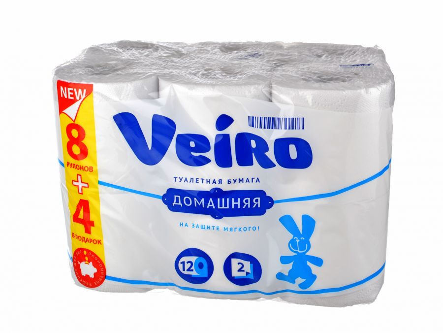 картинка Вейро / Veiro - Туалетная бумага домашняя двухслойная 12 шт