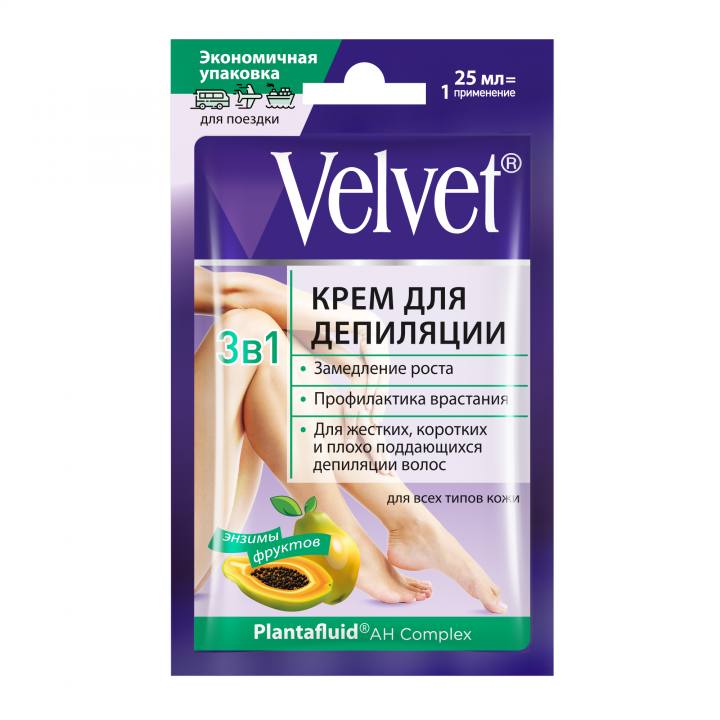 картинка Велвет / Velvet - Крем для депиляции волос 3в1 для всех типов кожи 25 мл