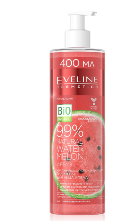 картинка Эвелин / Eveline 99% Natural - Гидрогель для лица и тела увлажняюще-успокаивающий Water Melon 400 мл