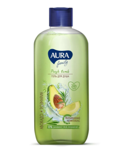 картинка Аура / Aura Family - Гель для душа авокадо и розмарин 400 мл