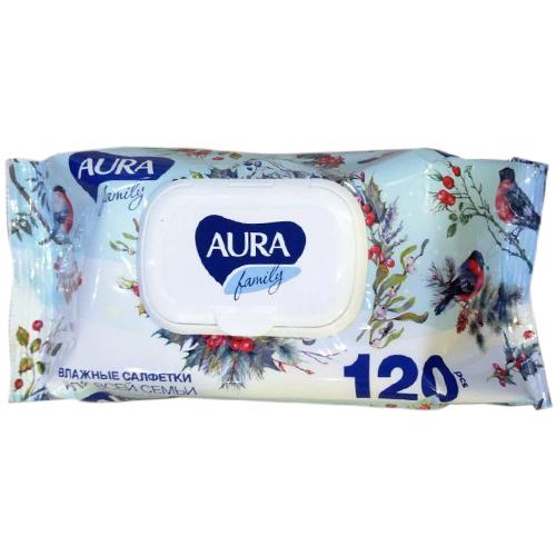 картинка Аура / Aura - Влажные салфетки для всей семьи 120 шт