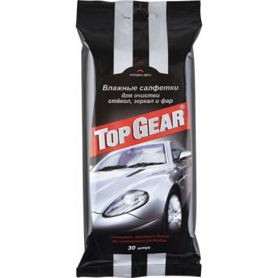 картинка Топ Джиар / Top Gear - Влажные салфетки для авто для очистки стекол зеркал и фар 30 шт