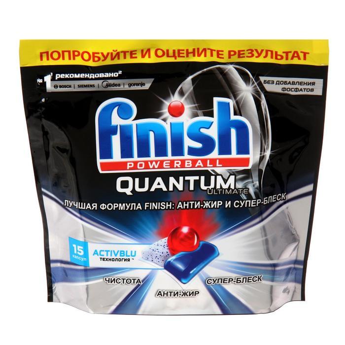 картинка Финиш Квантум Ультимейт / Finish Quantum Ultimate - Таблетки для посудомоечных машин Анти-жир 15 шт