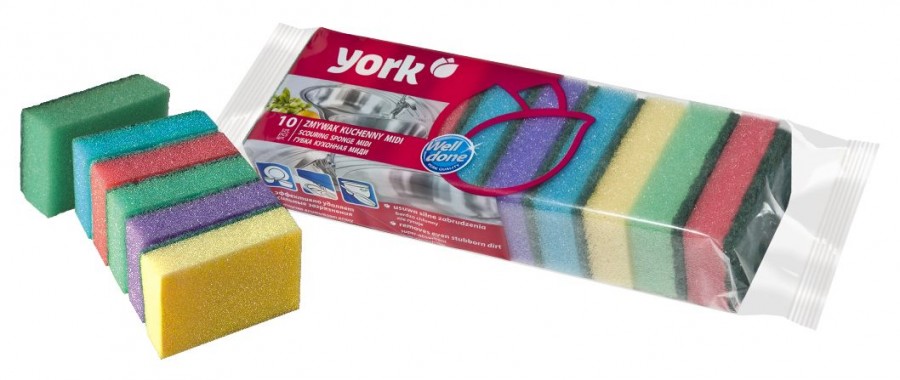 картинка Йорк / York - Хозяйственные губки для посуды миди 10 шт