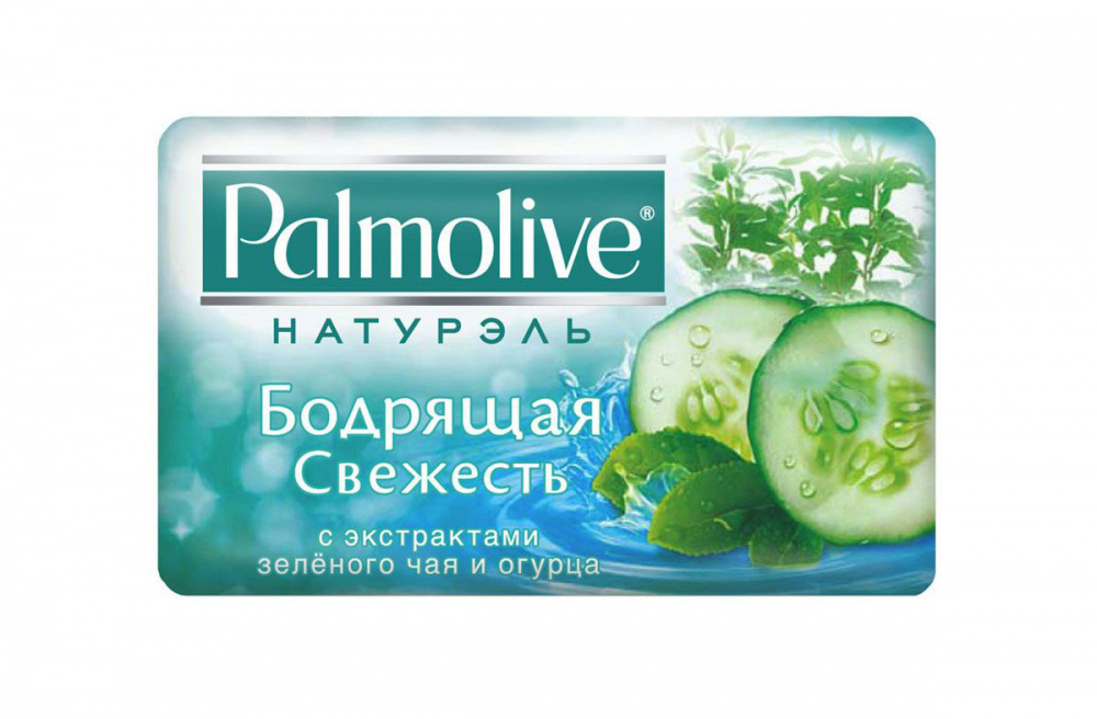 картинка Палмолив / Palmolive - Мыло туалетное Бодрящая свежесть, с экстрактами зеленого чая и огурца, 90 г