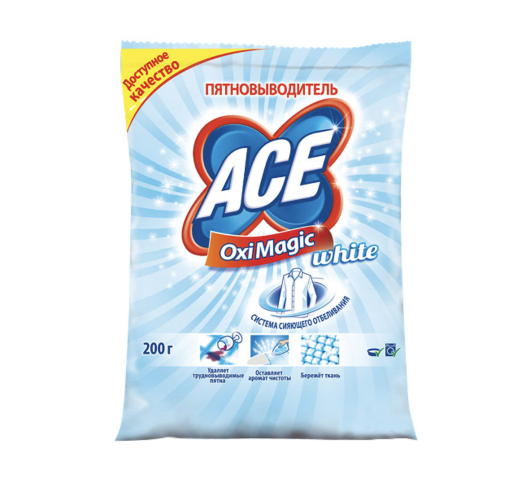 картинка Ас / Ace Oxi Magic White - Пятновыводитель для белых тканей порошок 200 г