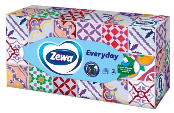 картинка Зева / Zewa Everyday - Салфетки бумажные 2 слоя мягкие и прочные 100 шт