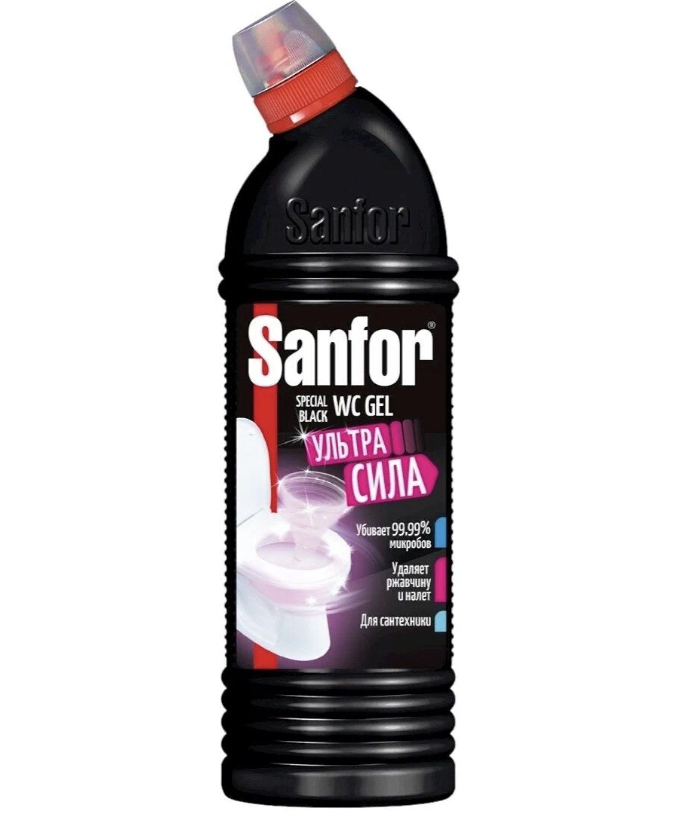 картинка Санфор / Sanfor WC Gel - Гель для чистки сантехники жидкий Special Black Ультра сила 750 г