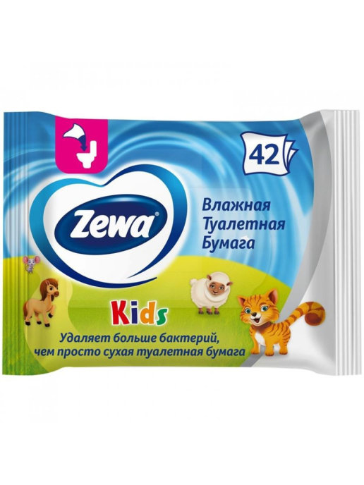 картинка Зева / Zewa Kids - Влажная туалетная бумага Детская 42 шт
