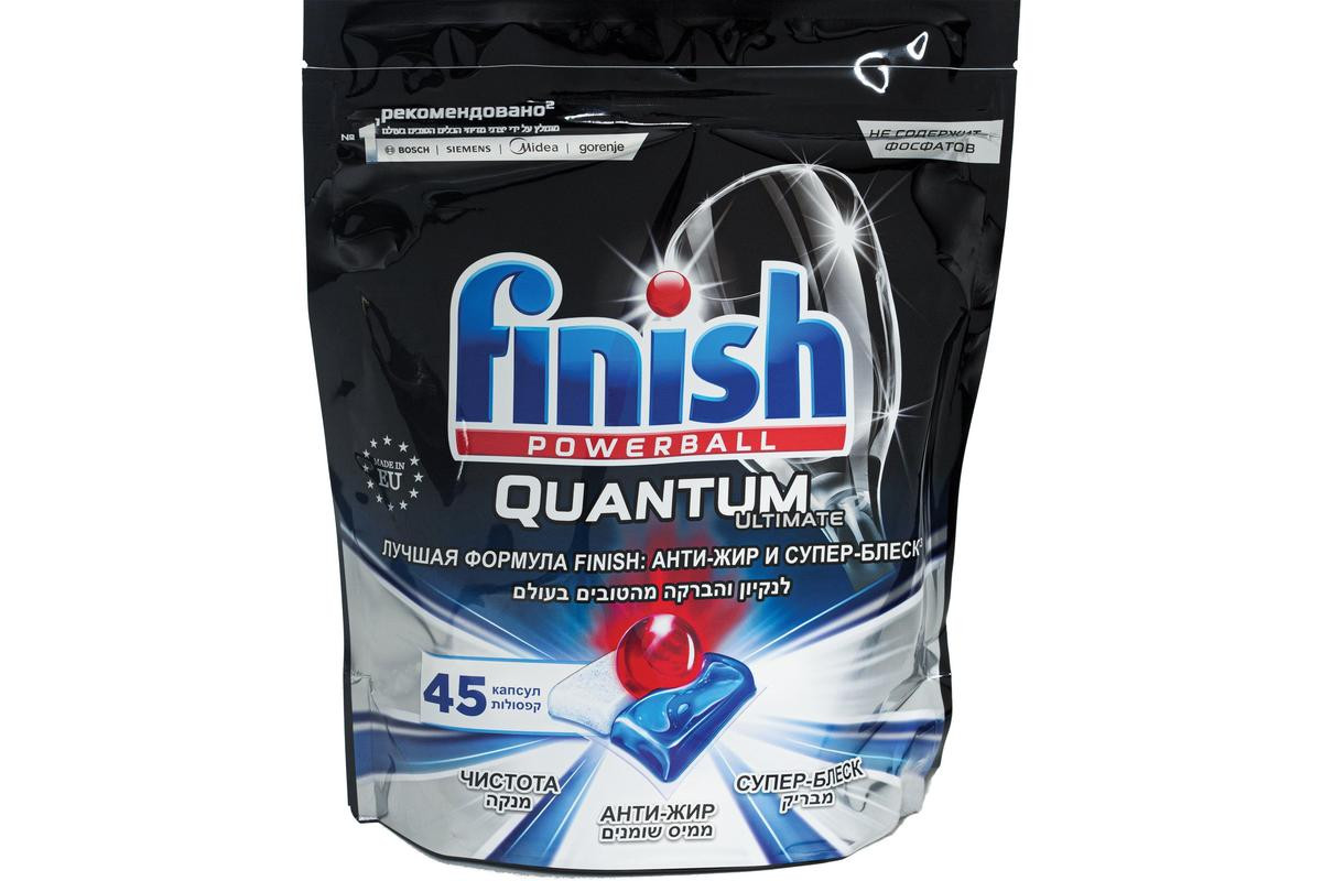 картинка Финиш Квантум Ультимейт / Finish Quantum Ultimate - Таблетки для посудомоечных машин Анти-жир 45 шт