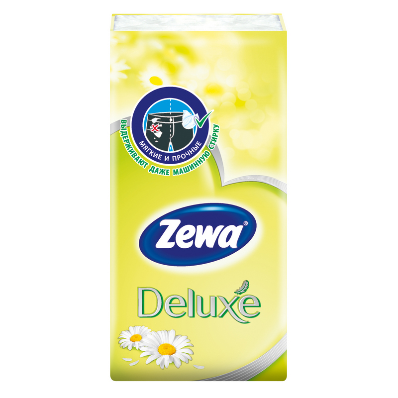 картинка Зева Делюкс / Zewa Deluxe - Бумажные платочки ромашка 10 шт