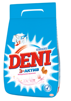 картинка Дени Миндальное молочко / Deni - Стиральный порошок для белого белья, 3 кг