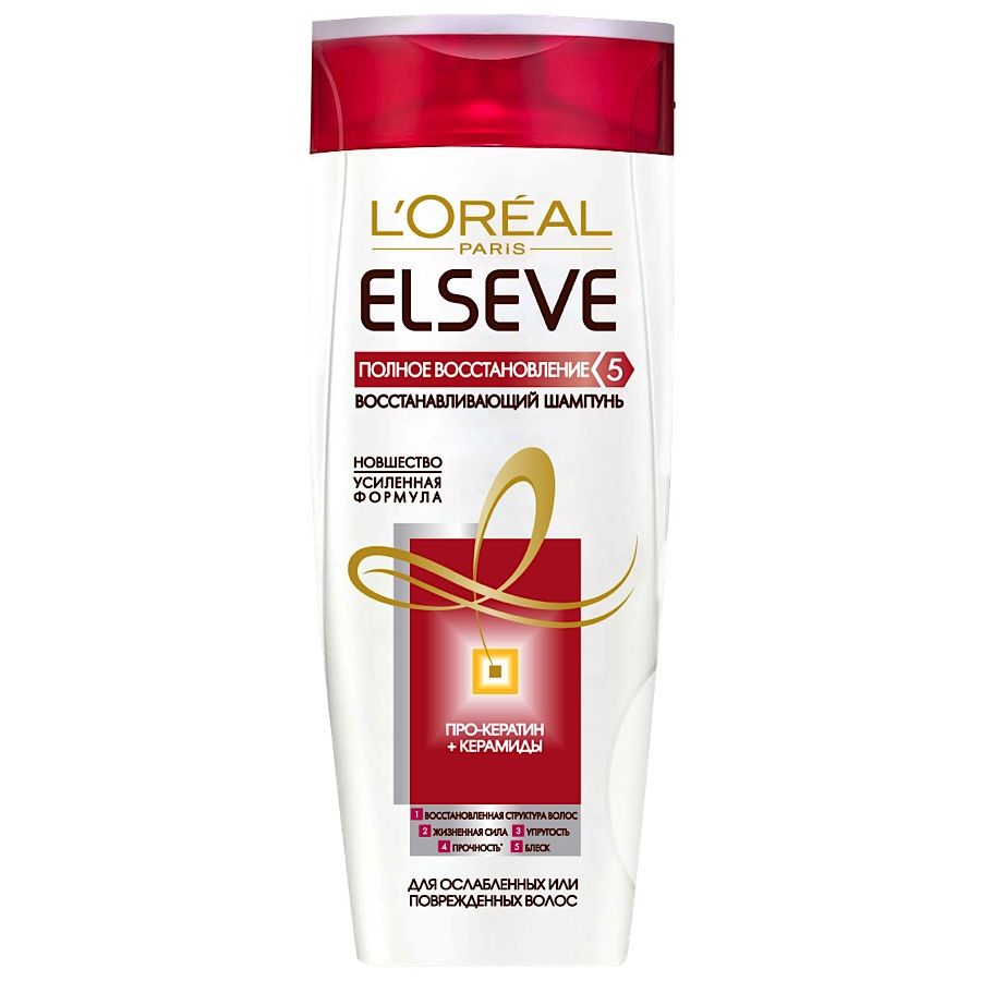 картинка Эльсев / Elseve - Шампунь для поврежденных и ослабленных для волос Полное восстановление 5, 250 мл