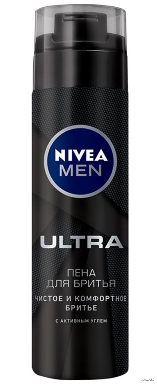 картинка Нивея / Nivea For Men - Пена для бритья Ultra, с активным углем, 200 мл