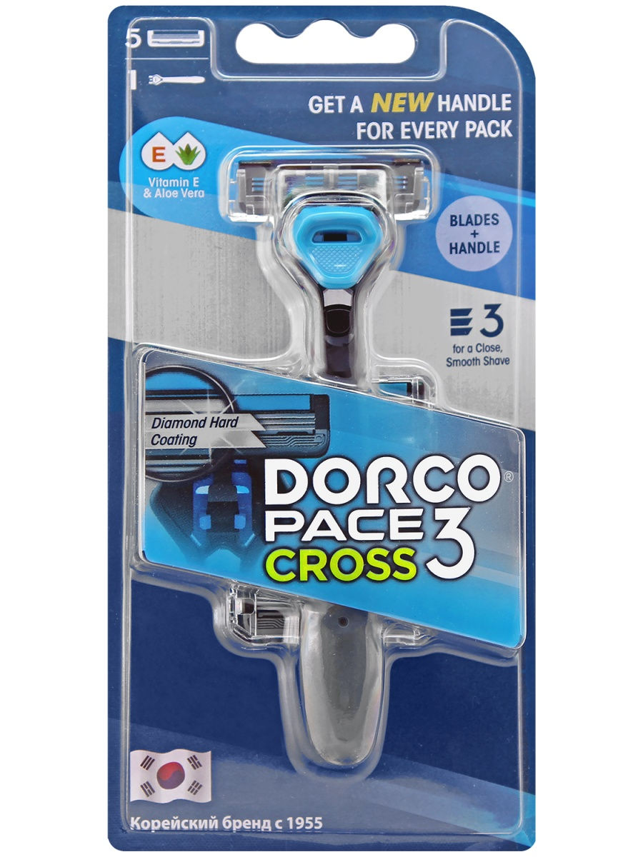 картинка Дорко / Dorco Pace3 Cross - Станок для бритья и 5 сменных кассет