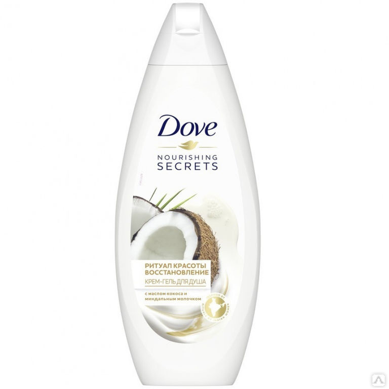 картинка Дав / Dove - Гель для душа масло кокоса и миндальное молочко 250 мл