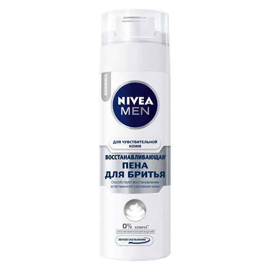 картинка Нивея / Nivea For Men - Пена для бритья Восстанавливающая для чувствительной кожи, белая, 200 мл