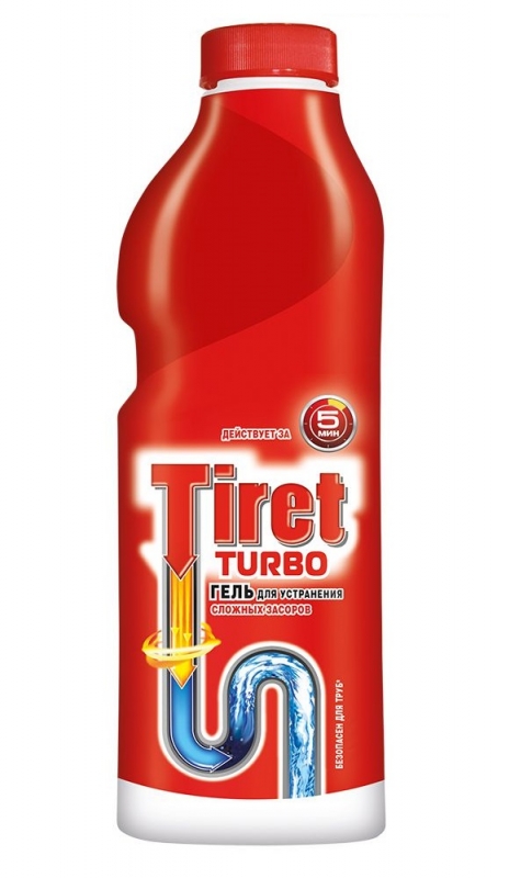 картинка Тирет Турбо  / Tiret Turbo - Гель для устранения засоров в канализационных трубах 1 л