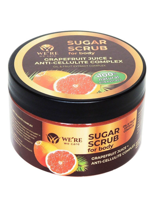 картинка We`re We care - Сахарный скраб для тела Grapefruit Juice + Anticellulite Complex, 250 мл