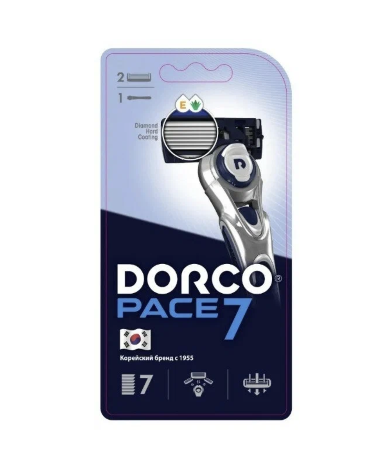 картинка Дорко / Dorco Pace7 - Станок для бритья + 2 сменные кассеты с 7-ю лезвиями
