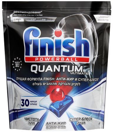 картинка Финиш Квантум Ультимейт / Finish Quantum Ultimate - Таблетки для посудомоечных машин Анти-жир 30 шт