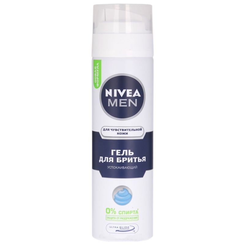 картинка Нивея / Nivea For Men - Гель для бритья Успокаивающий для чувствительной кожи белый 200 мл