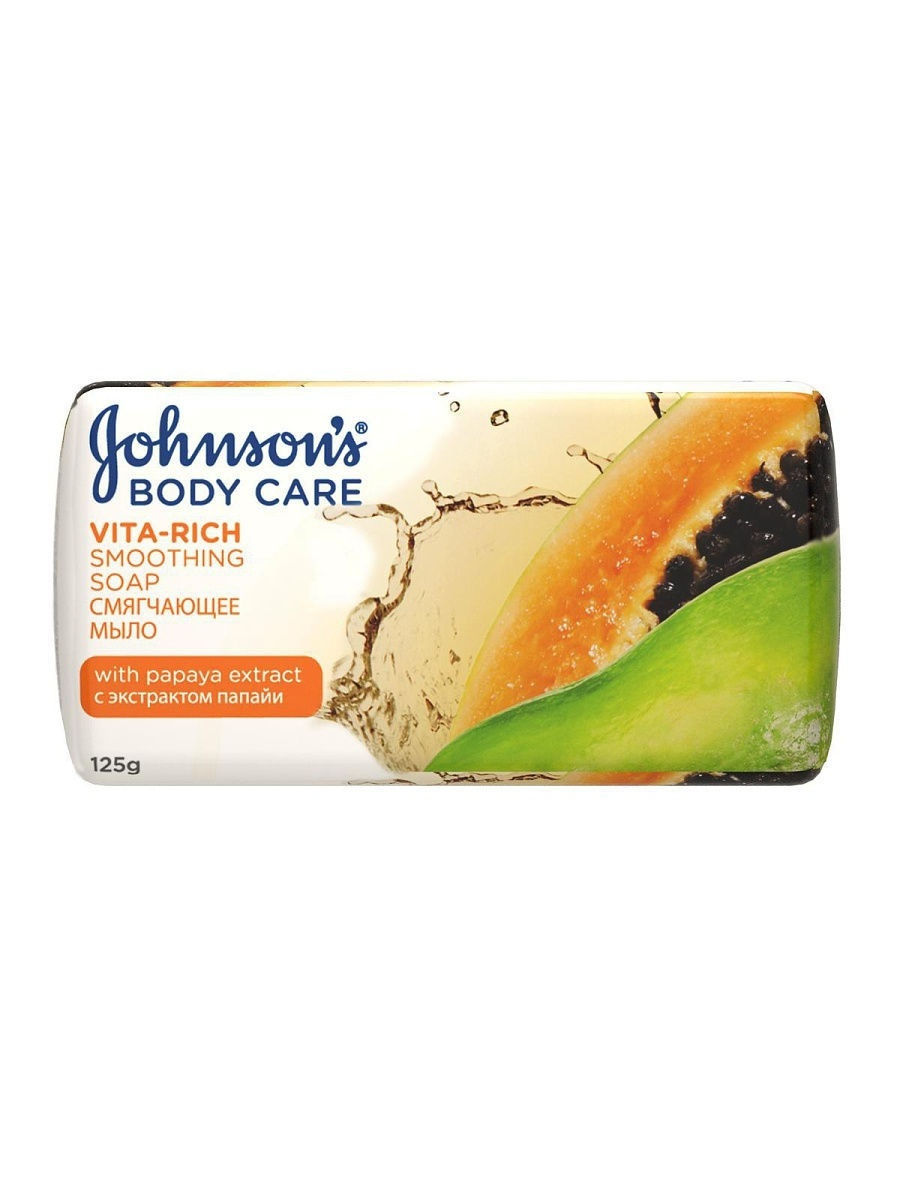 картинка Джонсонс / Johnson`s Body Care - Мыло смягчающее Vita-Rich с экстрактом папайи 125 г
