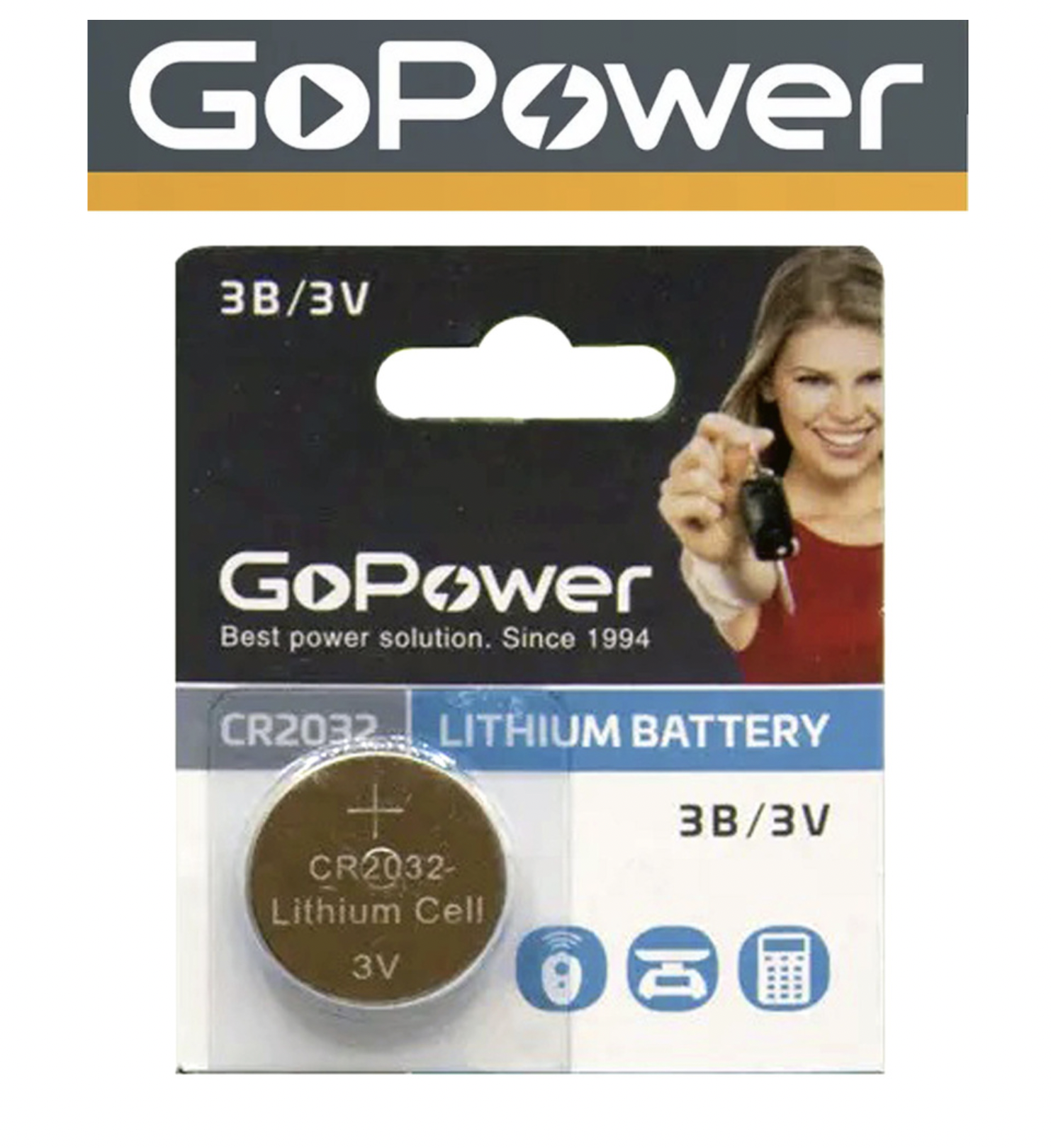    / Go Power -  Lithium Battery CR2032 3V 1 