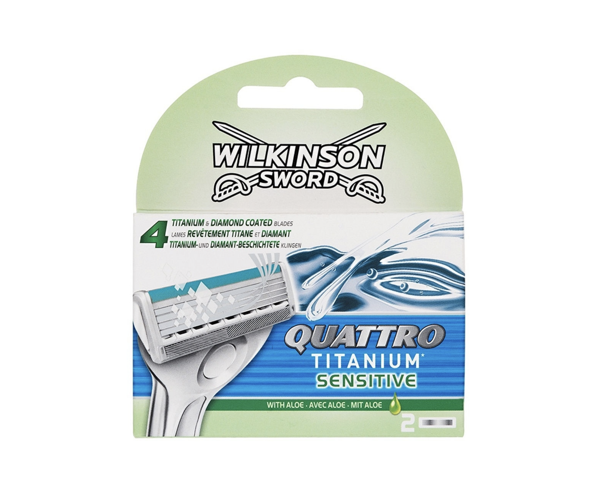картинка Вилкинсон / Wilkinson Quattro Titanium - Сменные кассеты sensitive 2 шт