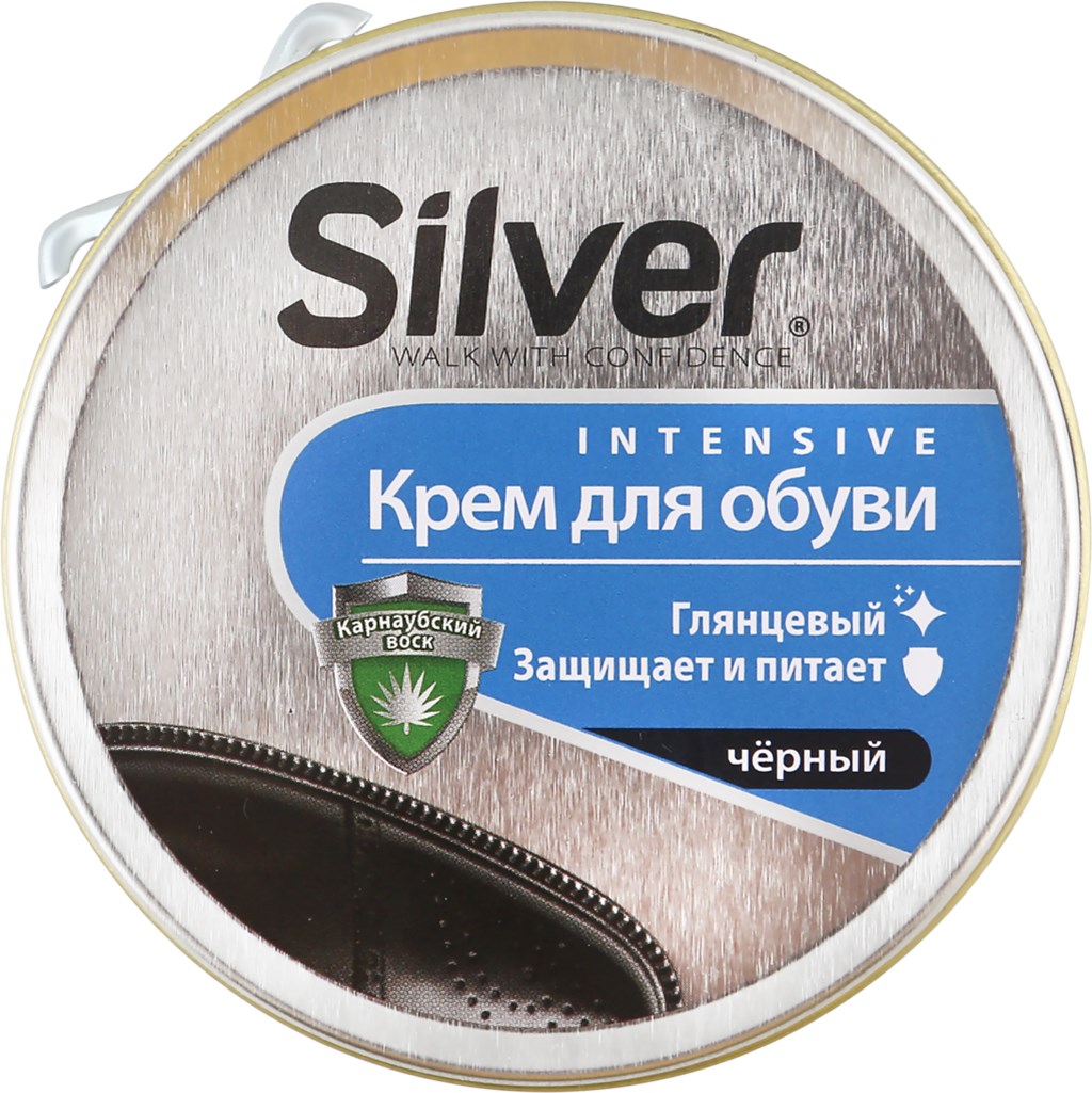 картинка Силвер / Silver - Крем для обуви Intensive черный глянцевый 50 мл