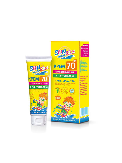картинка Sun Marina Kids - Крем солнцезащитный для особо чувствительных участков лица и тела SPF 70 50 мл