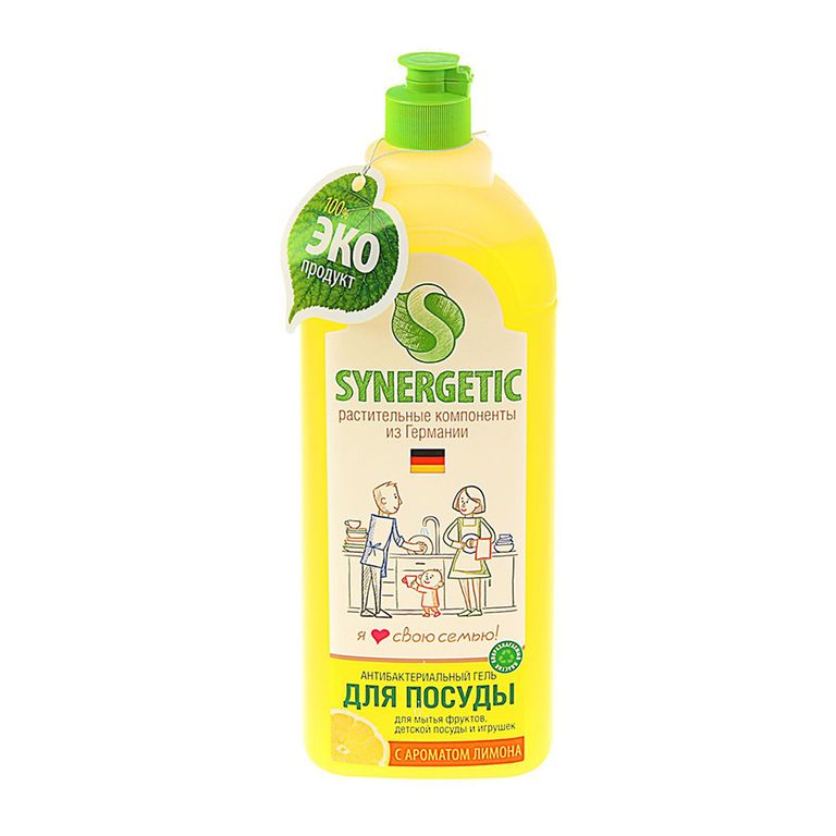 картинка Синергетик / Synergetic Биоразлагаемое средство для  мытья посуды с ароматом Лимона, 0,5л