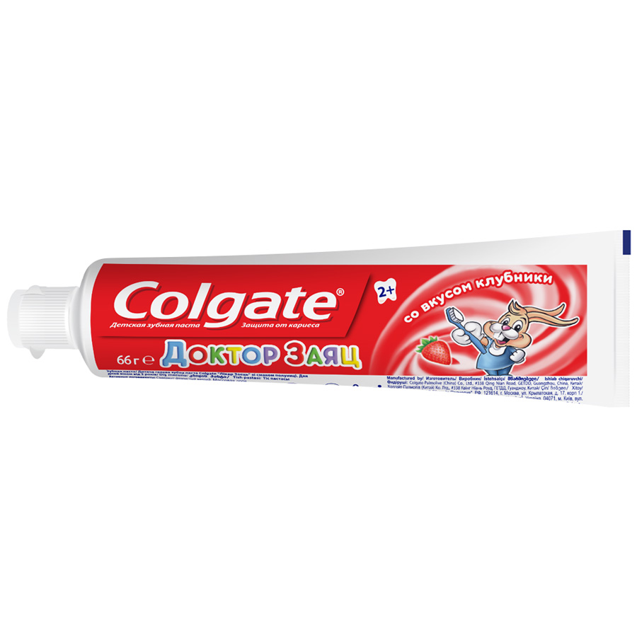 картинка Колгейт / Colgate - Зубная паста детская Доктор заяц от 2+ лет со вкусом клубники 50 мл