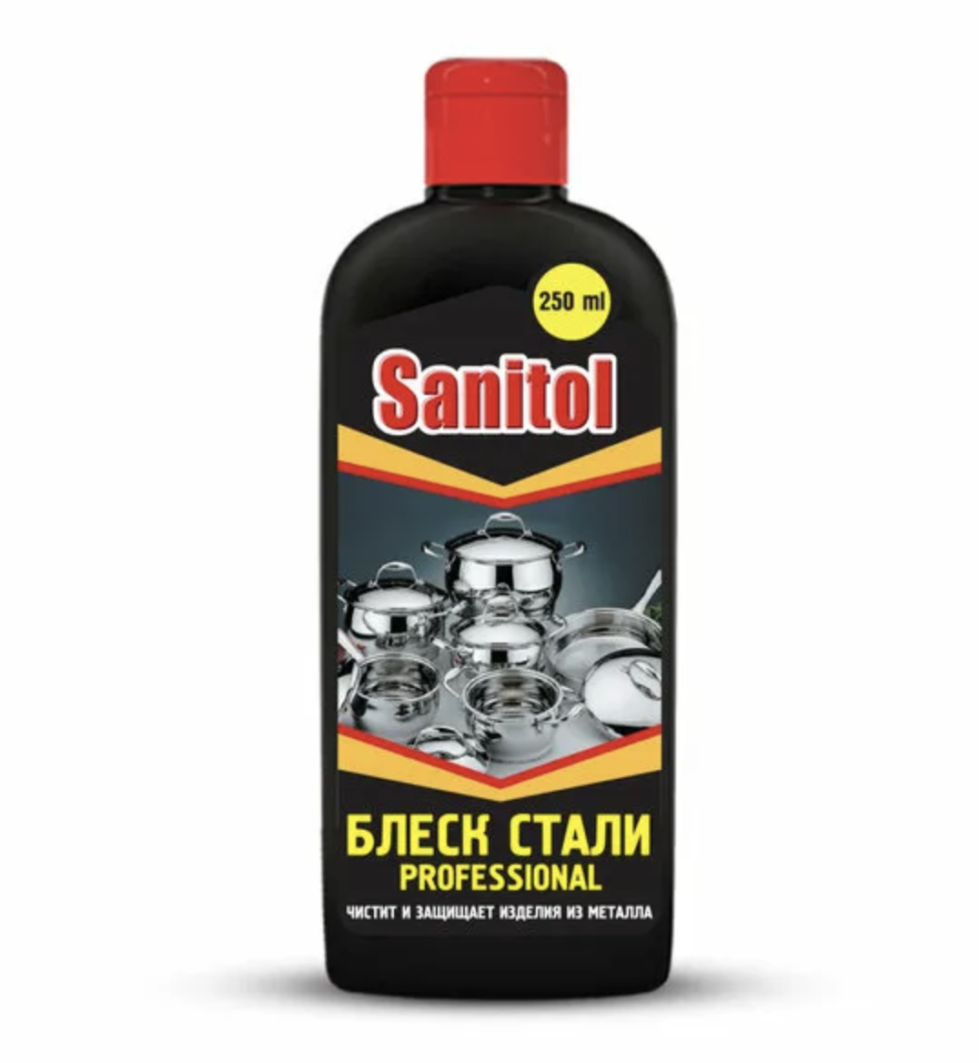 картинка Санитол / Sanitol - Средство для чистки металла Блеск стали 250 мл