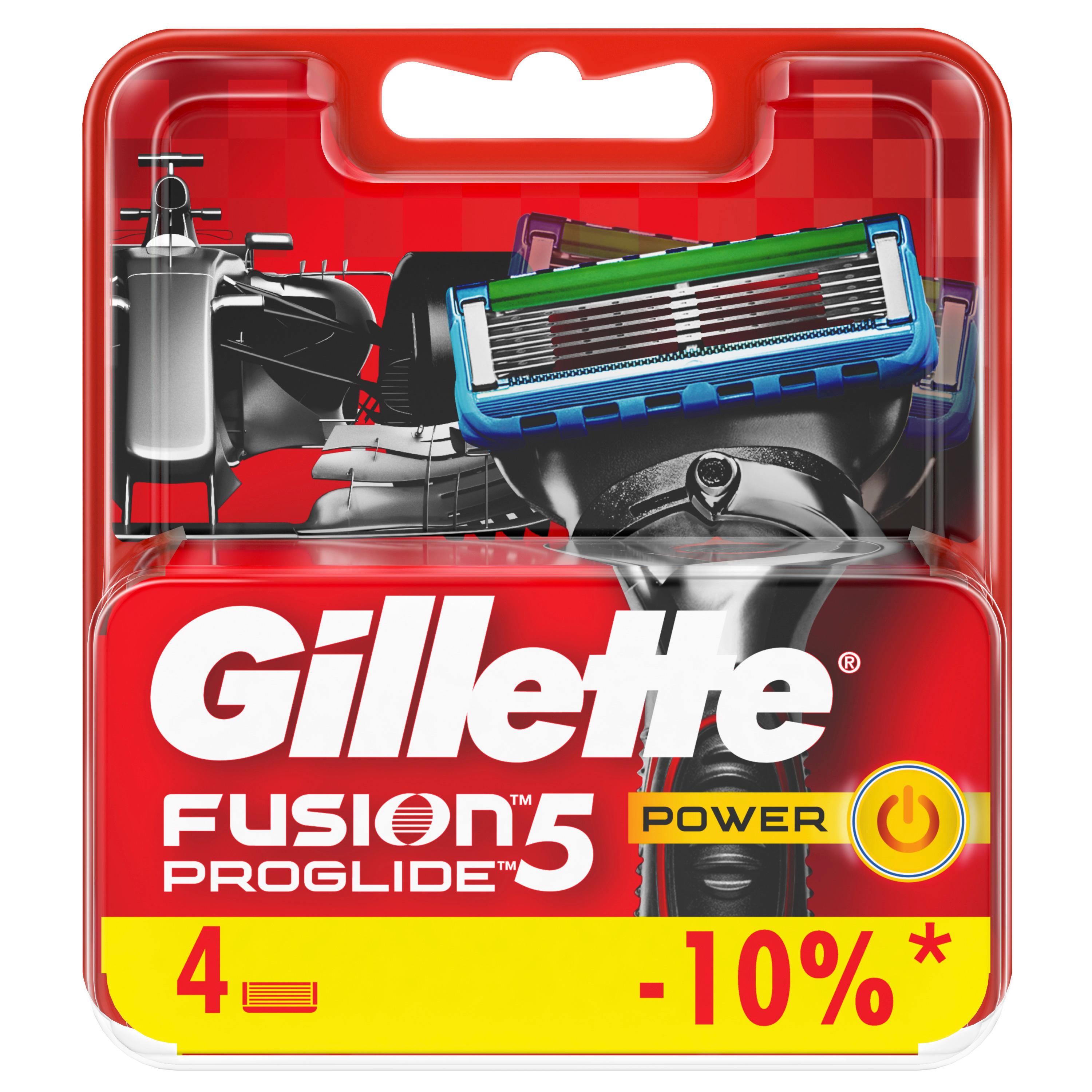 картинка Джилет Фьюжн Проглайд / Gillette Fusion5 Proglide Power - Сменные кассеты для бритья 4 шт